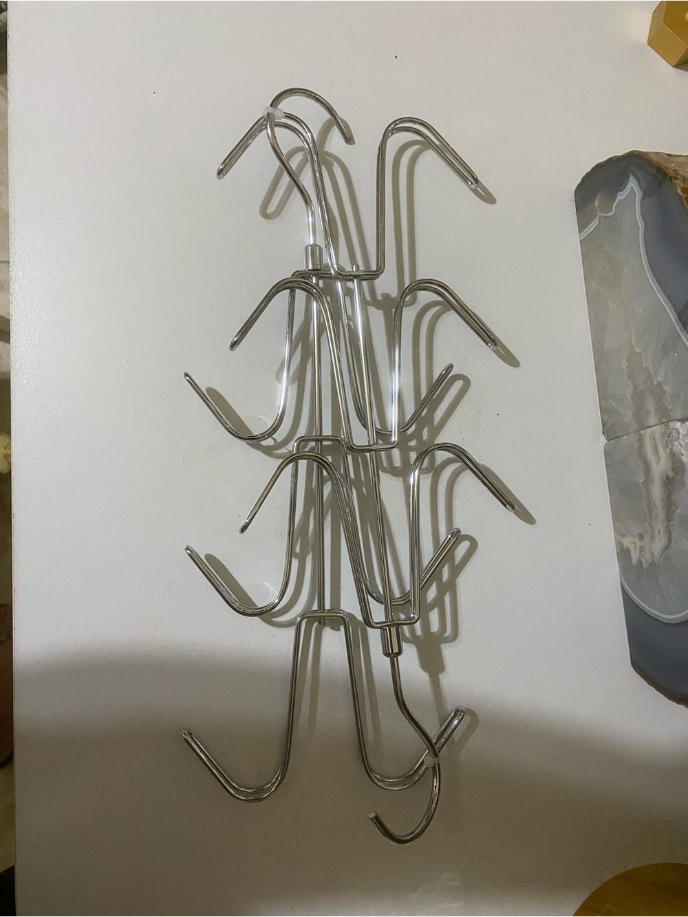 Set of 2 Silver Multi-Hook purse Organizer for closets  (Silver)
